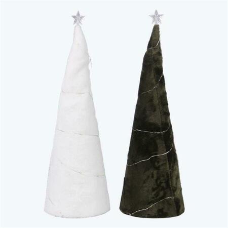 YOUNGS Fabric LED Light Christmas Tree, Assorted Color - 2 Piece 92118